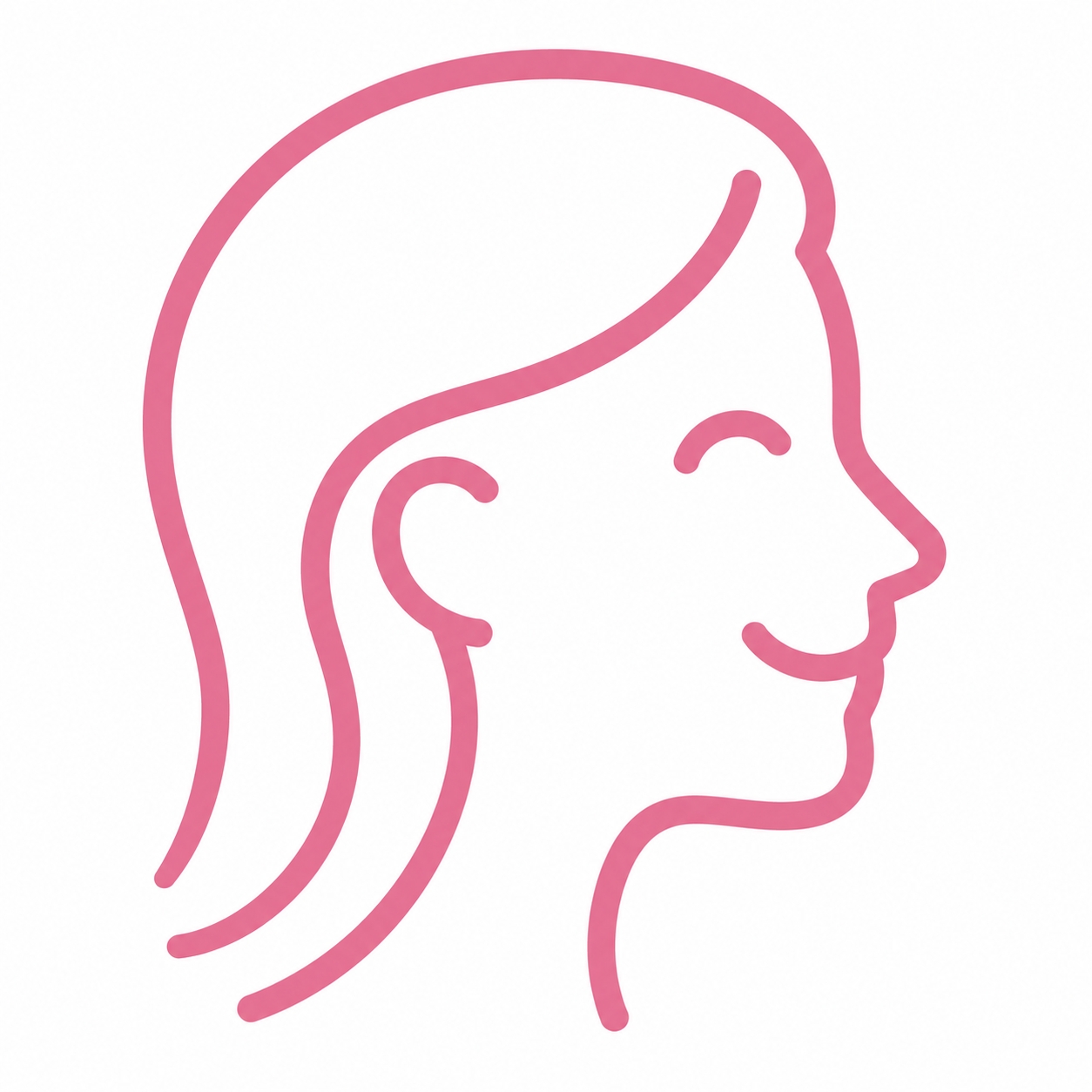 女性のシルエット（ボブ）